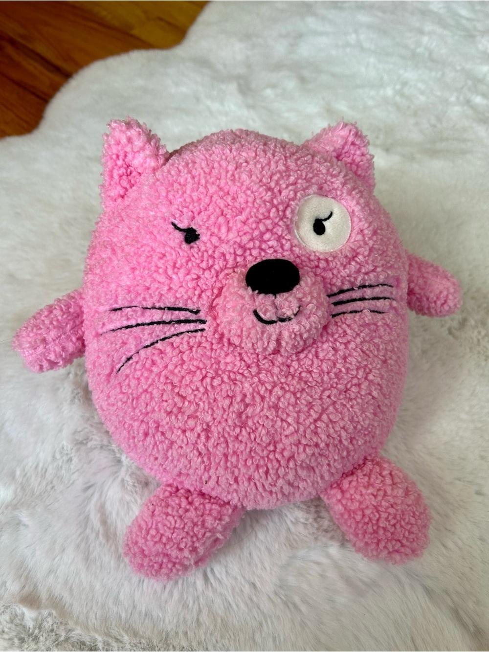 Pillowfort Weighted Pink Plush Cat